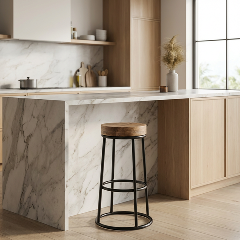 Flynn Wood & Metal Counter Stool – Mercana