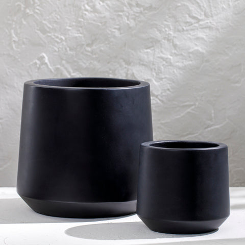 Sea Stone Black (SST-003) -Planter (Set Of Two)