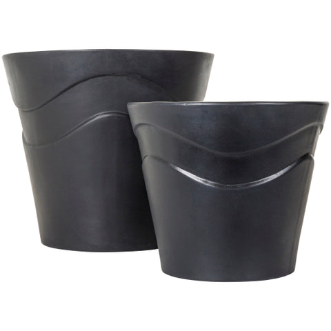 Sea Stone Black (SST-006) -Planter (Set Of Two)