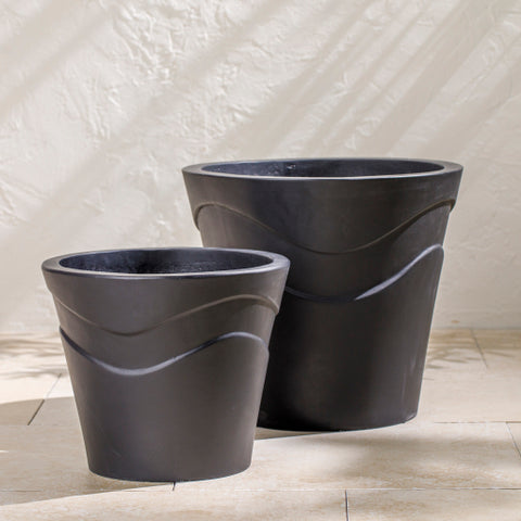 Sea Stone Black (SST-006) -Planter (Set Of Two)