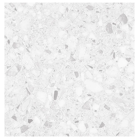 White terrazzo pattern with small colored chips