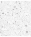 White terrazzo pattern with small specks on a white background