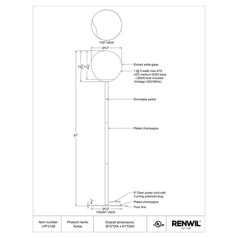 Koloa - Floor Lamp Renwil