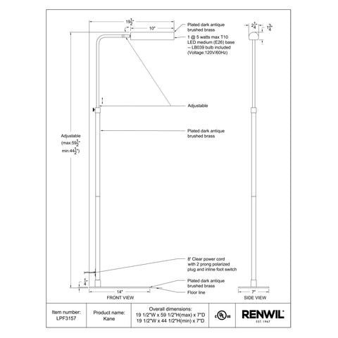 Kane - Floor Lamp Renwil