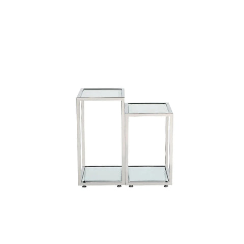 Multi-Level Silver- End Table XC