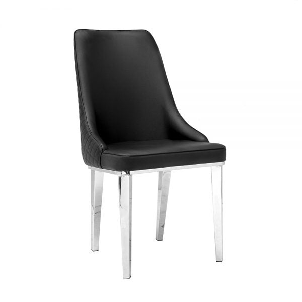 Baudelaire Black Leatherette-Dining Chair XC