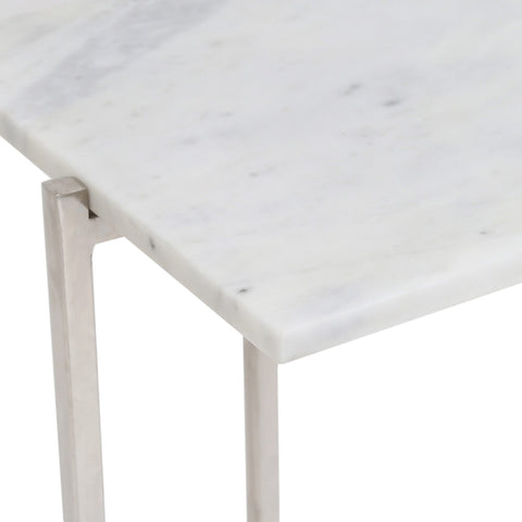 Ida White Marble Silver Frame- Console Table XC