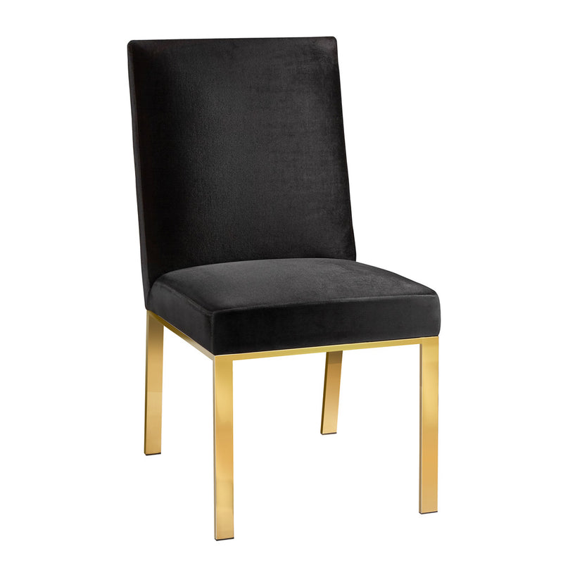 Wellington Black Velvet- Dining Chair XC