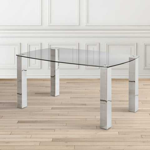 James Brushed Steel -Dining Table XC