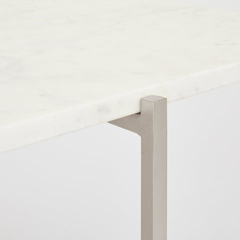 Ida White Marble Silver Frame- End Table XC