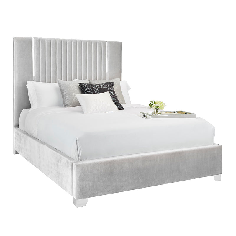 Hamilton Grey Velvet - Queen Bed XC