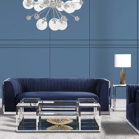 Paloma Blue Velvet- Sofa XC