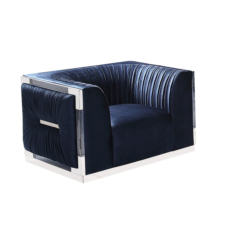 Paloma Blue Velvet-Sofa Chair XC