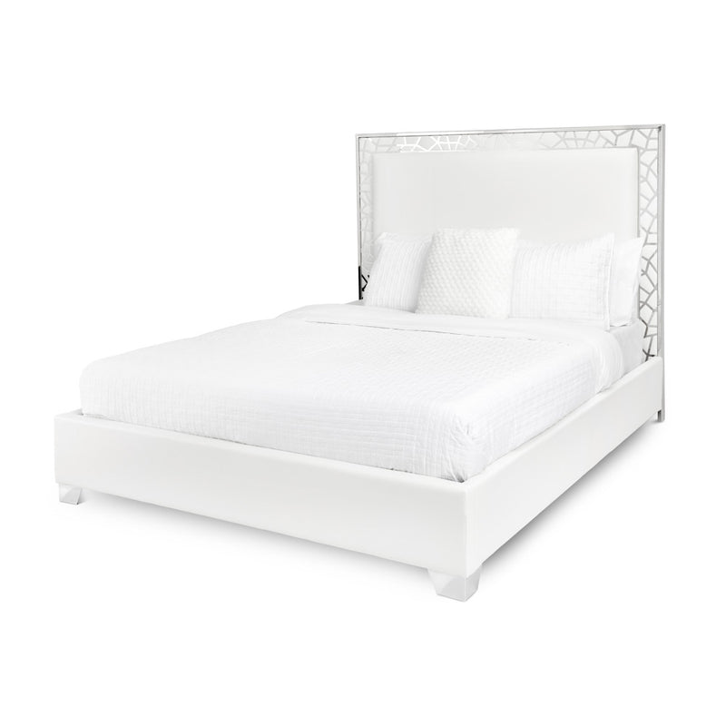 Wellington White Leatherette - King Bed XC