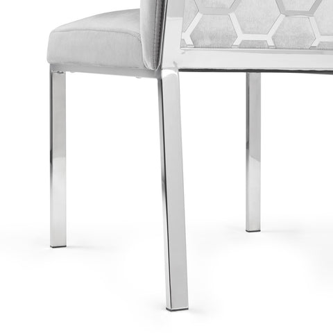 Riley Grey Velvet-Dining Chair XC