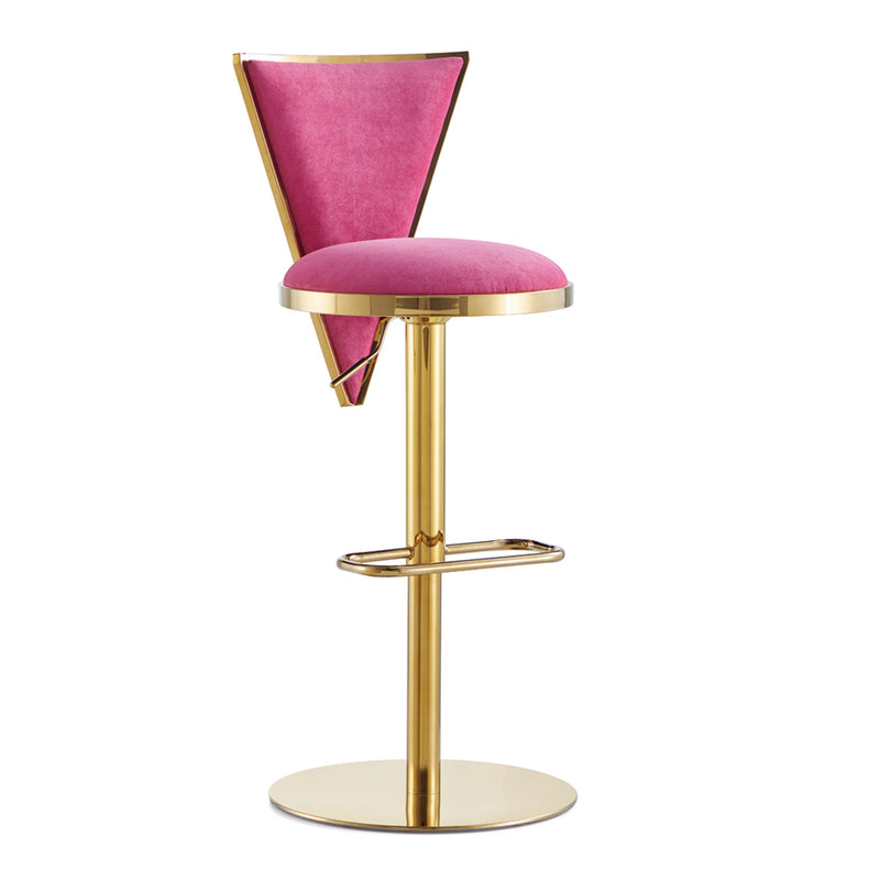 Turin Pink Velvet- Hydraulic Stool XC