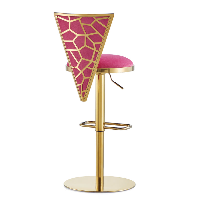 Turin Pink Velvet- Hydraulic Stool XC