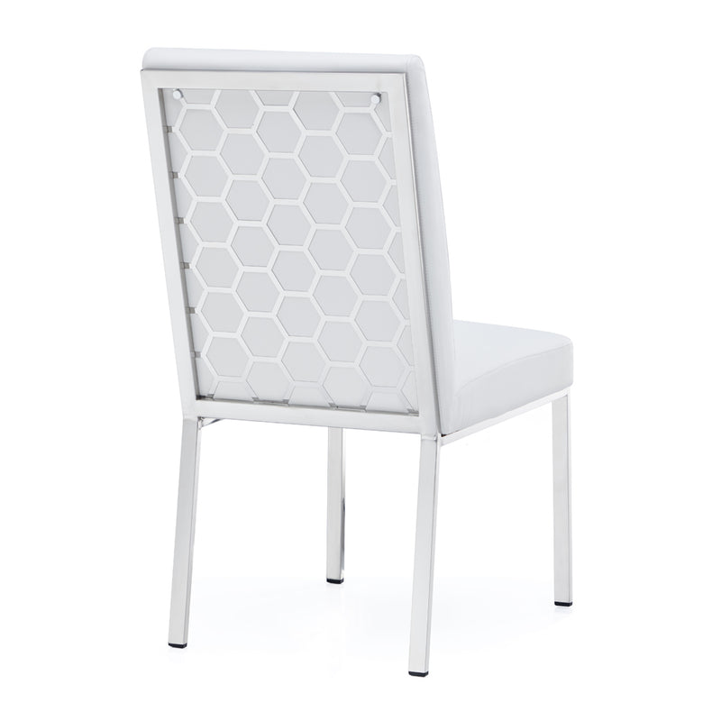 Riley White Leatherette-Dining Chair XC