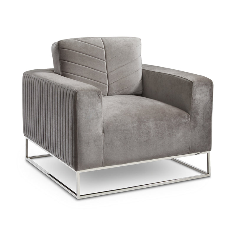 Franklin Grey Velvet- Accent Chair XC