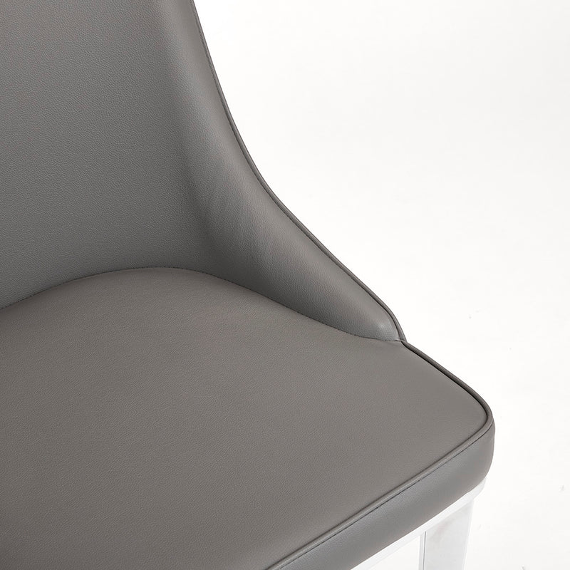 Baudelaire Grey Leatherette-Dining Chair XC