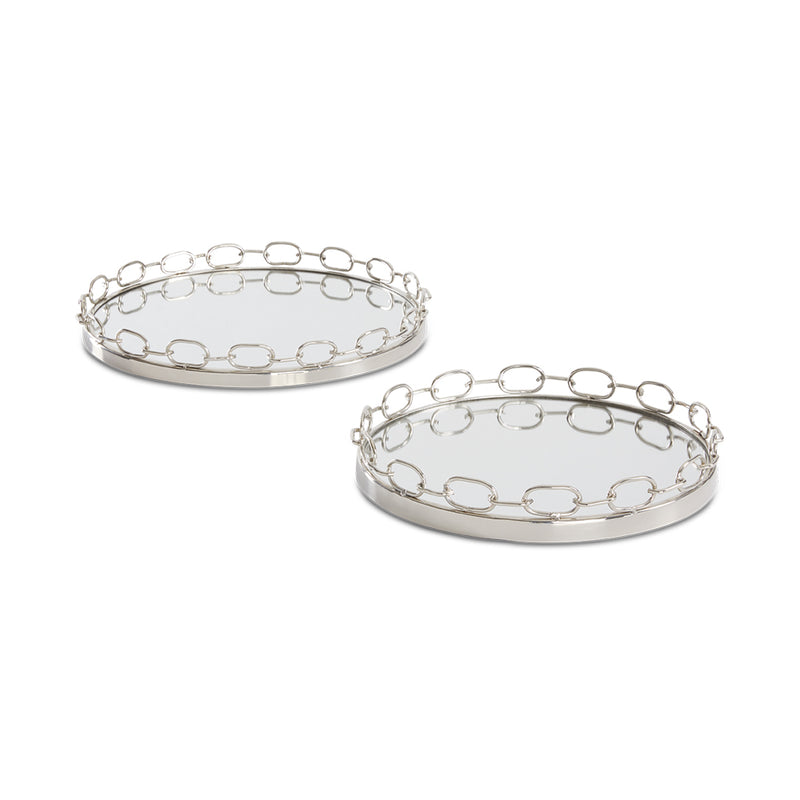 Chain Link Silver-Tray XC (Set Of Two)