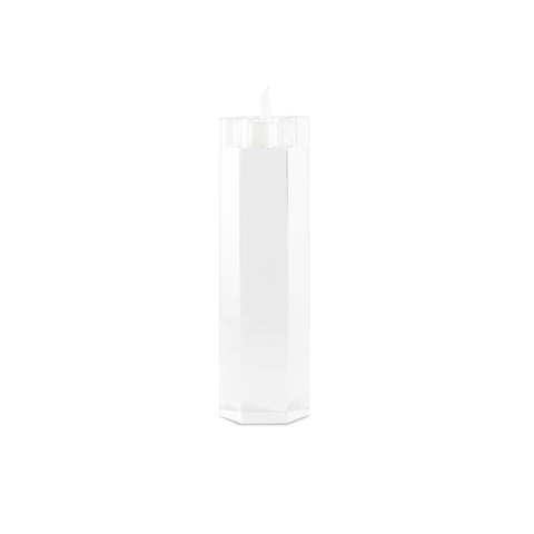 Crystal Acrylic Hexagonal- Candle Holder (Set of Two)