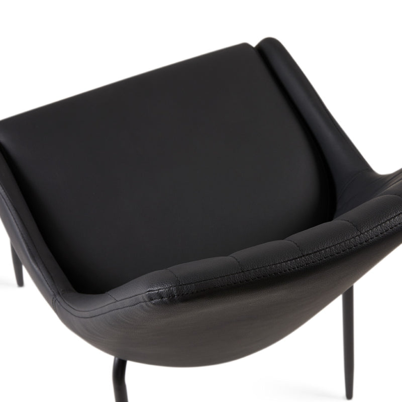 Moira Black Leatherette-Dining Chair XC