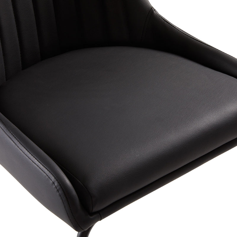 Moira Black Leatherette-Dining Chair XC