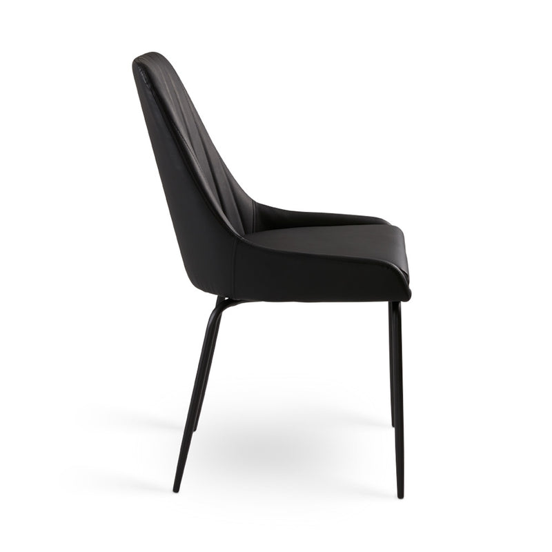 Moira Black Leatherette-Dining Chair XC