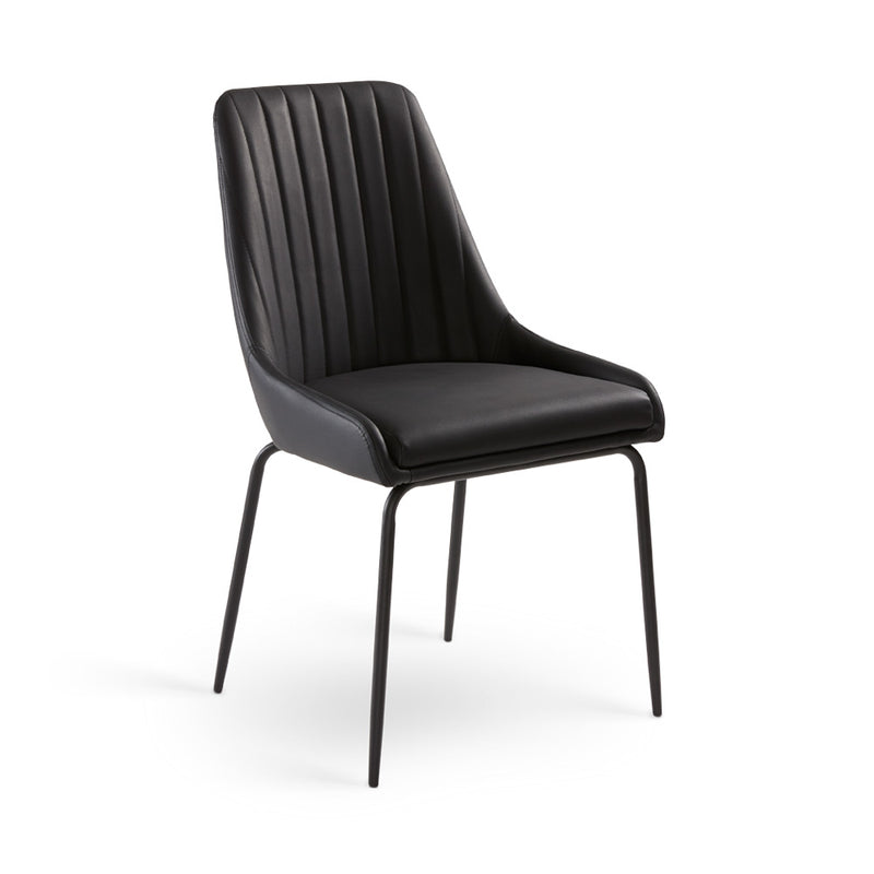 Moira Black Leatherette-Dining Chair XC