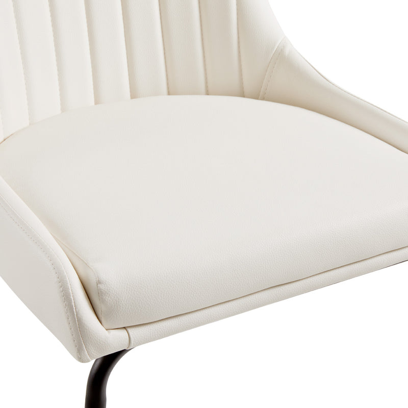 Moira White Leatherette-Dining Chair XC