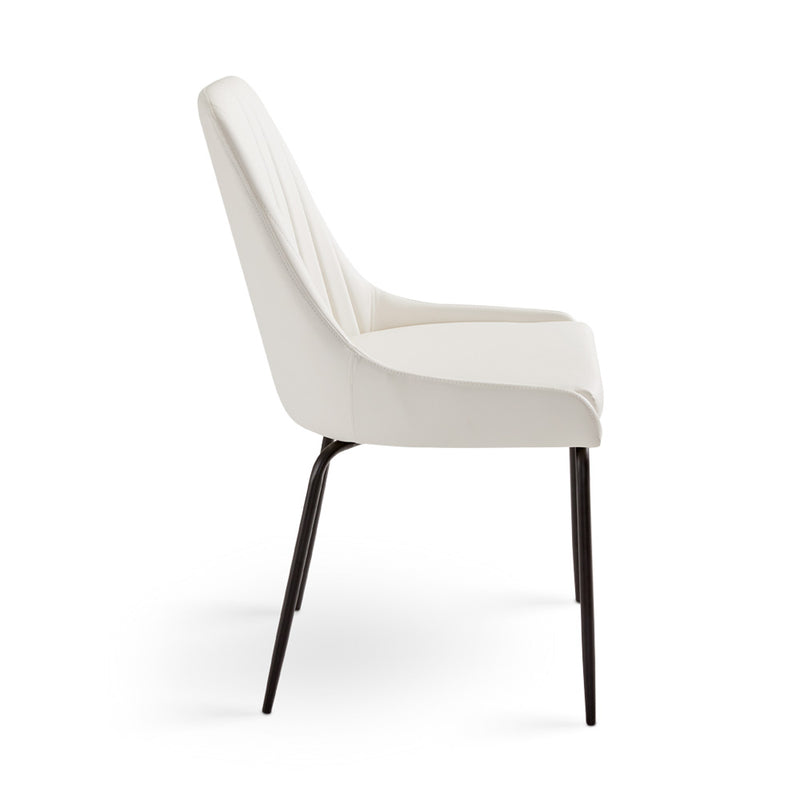 Moira White Leatherette-Dining Chair XC