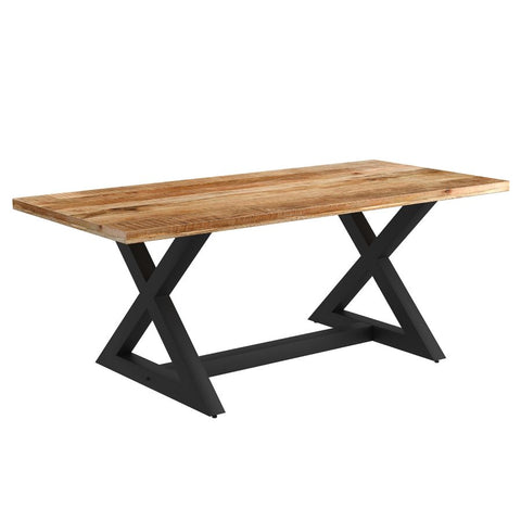 Zax Rectangular Distressed Natural and Black -Dining Table WW