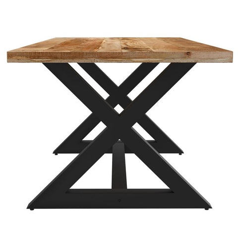 Zax Rectangular Distressed Natural and Black -Dining Table WW