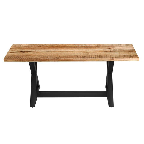 Zax Rectangular Distressed Natural and Black -Dining Table WW