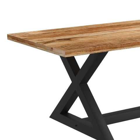 Zax Rectangular Distressed Natural and Black -Dining Table WW