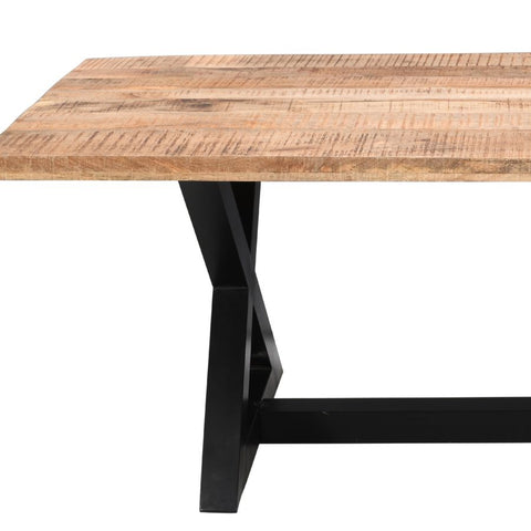 Zax Rectangular Distressed Natural and Black -Dining Table WW