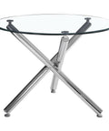 Solara II Chrome Glass Round Dining Table