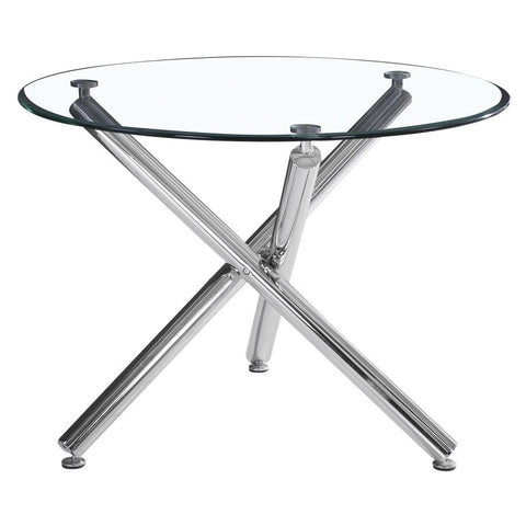 Solara II Chrome Glass Round Dining Table