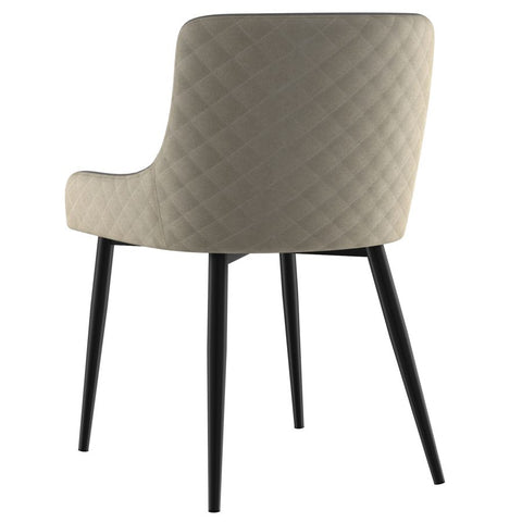 Bianca Beige With Black Legs-Dining Chair WW (Set Of Two)