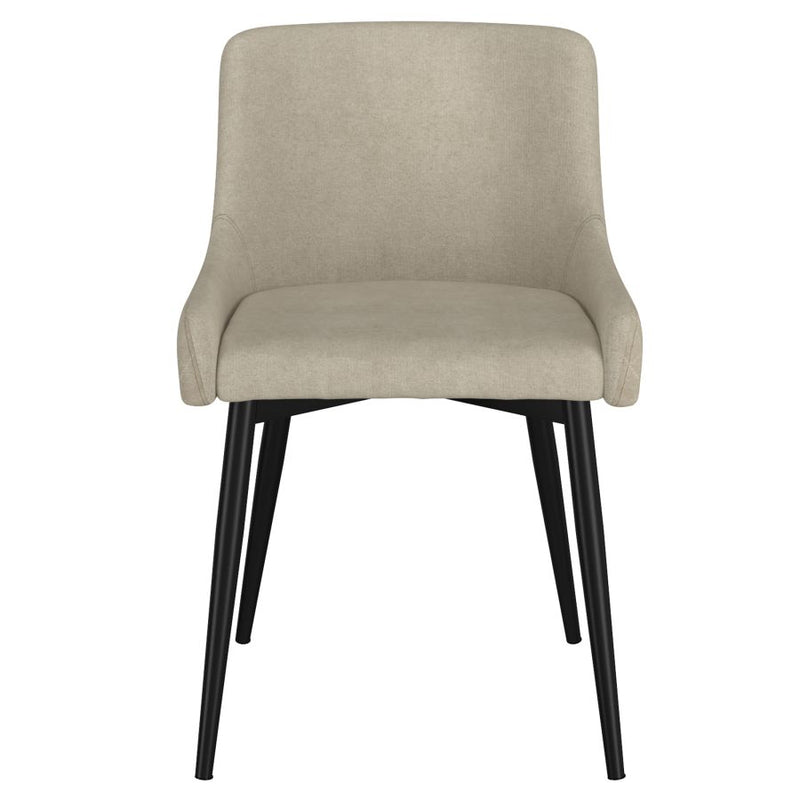 Bianca Beige With Black Legs-Dining Chair WW (Set Of Two)