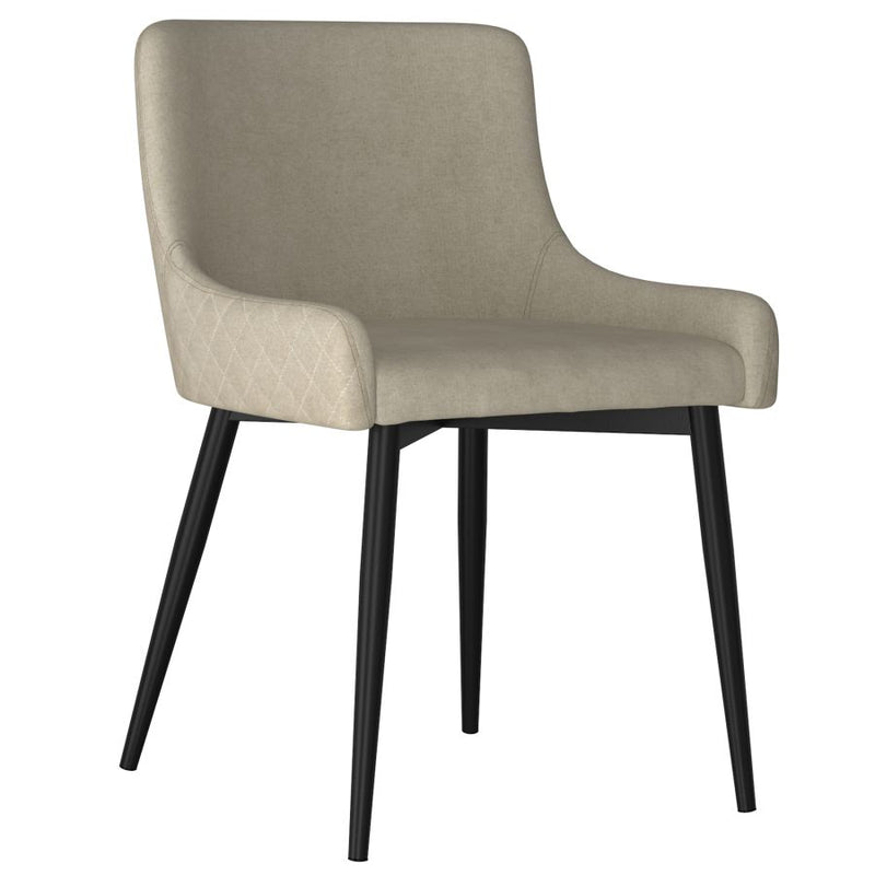 Bianca Beige With Black Legs-Dining Chair WW (Set Of Two)