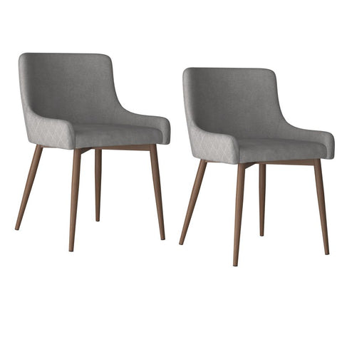 Bianca Grey With Walnut Legs-Dining Chair WW (Set Of Two)