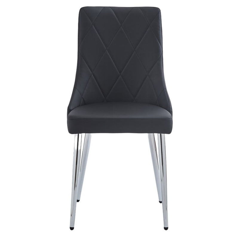 Devo Black Faux Leather -Dining Chair WW (Set Of Two)