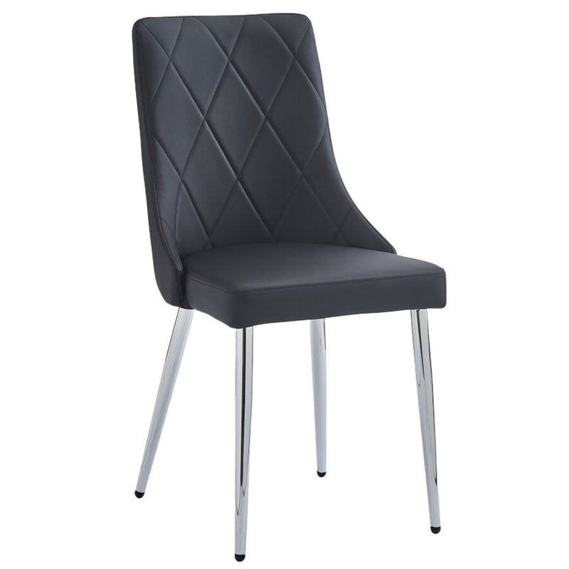 Devo Black Faux Leather -Dining Chair WW (Set Of Two)