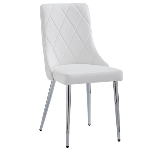 Devo White Faux Leather -Dining Chair WW (Set Of Two)