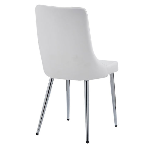 Devo White Faux Leather -Dining Chair WW (Set Of Two)