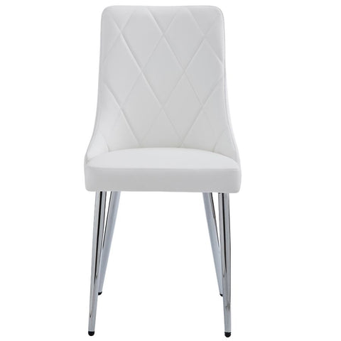 Devo White Faux Leather -Dining Chair WW (Set Of Two)