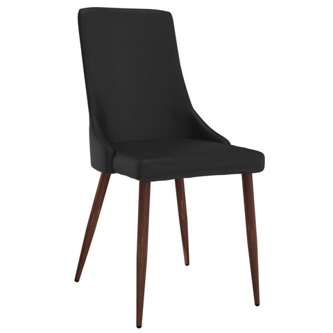 Cora Faux Black Leather- Dining Chair WW (Set Of Two)