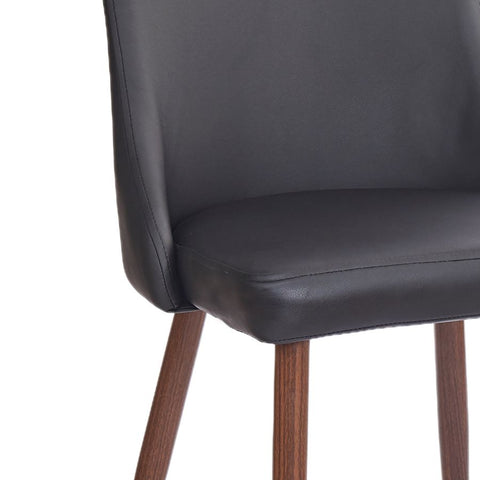 Cora Faux Black Leather- Dining Chair WW (Set Of Two)